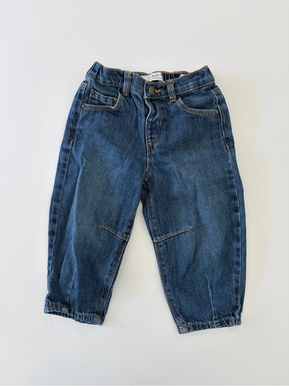 Zara Baby Denim Barrel Leg Jeans Size 18-23 Months Cute Stylish Casual